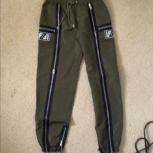 LF army green parachute pants